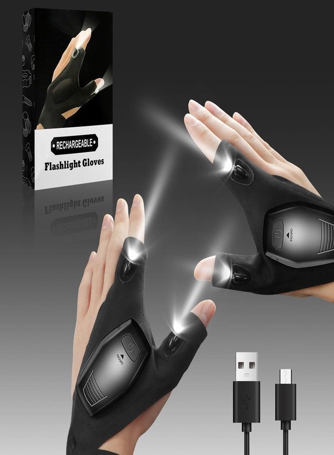 BIRDLINE LED Flashlight Gloves, USB Rechargable Flashlight Glove, Cool Camping Gadgets for Men & Women, Adjustable Flashlight Gloves for Fishing, Camping, Hiking, Cycling Best Unique Birthday Gifts - Image 1